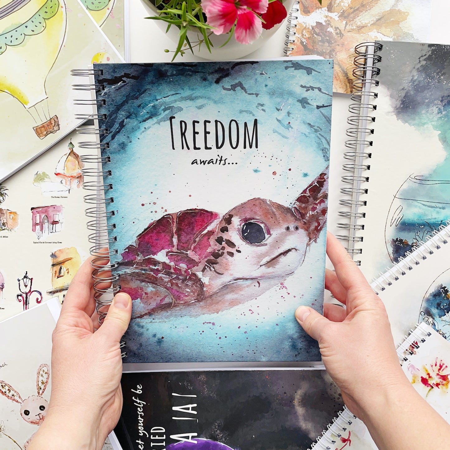 A5 Notebooks - Hard Cover Spiral Notebook - Fishbowl Galaxy (end of range)